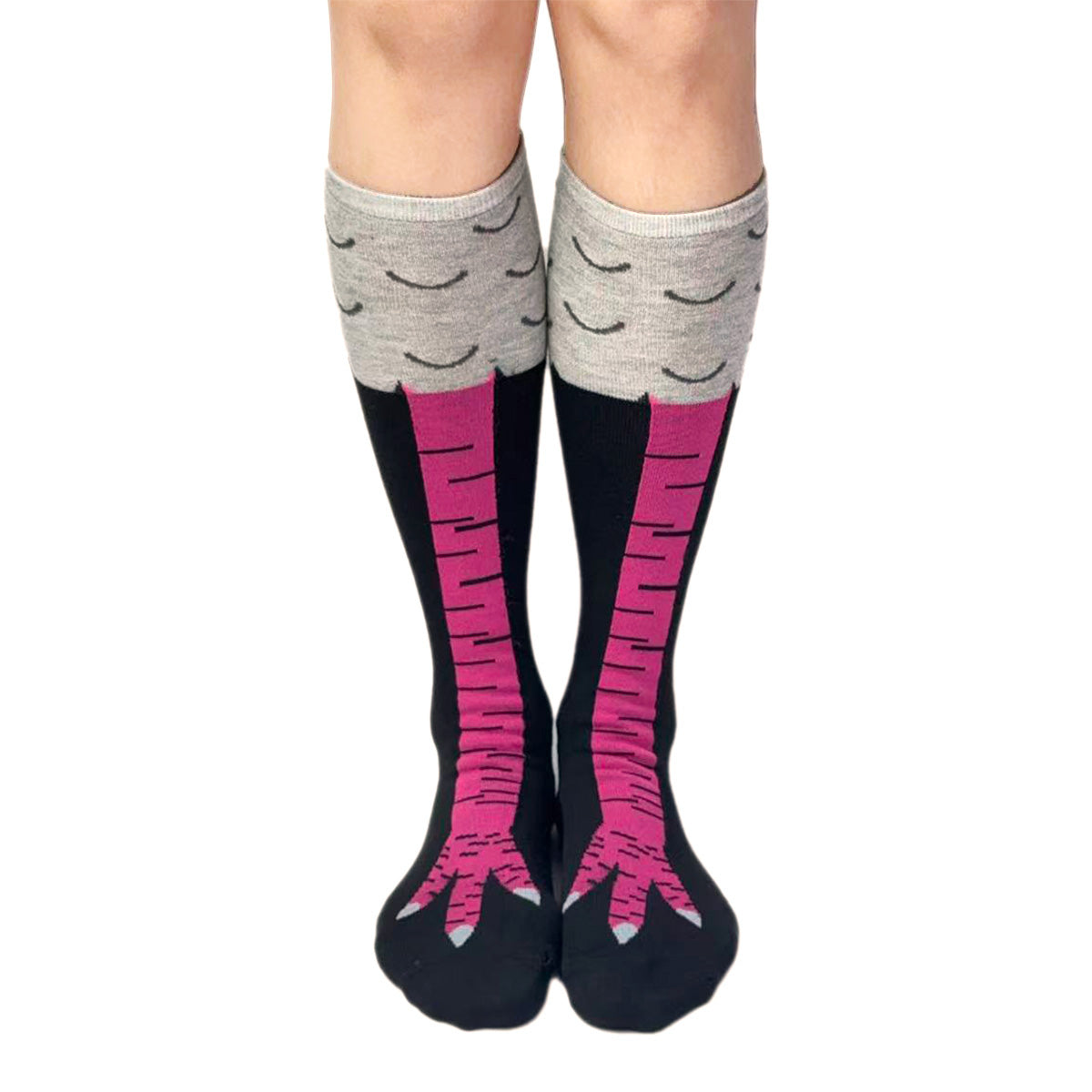 Funny Bird Leg Socks | Knee-high Novelty Socks | Halloween Socks | Christmas Socks | Slim Leg Look
