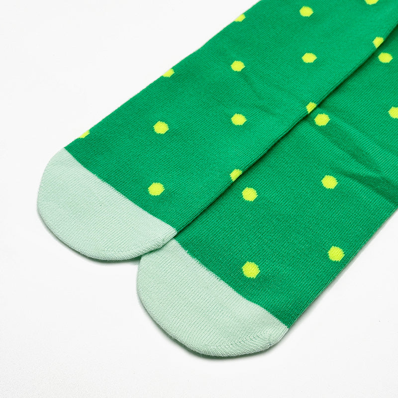 Kids Green Dot Cotton Crew Socks