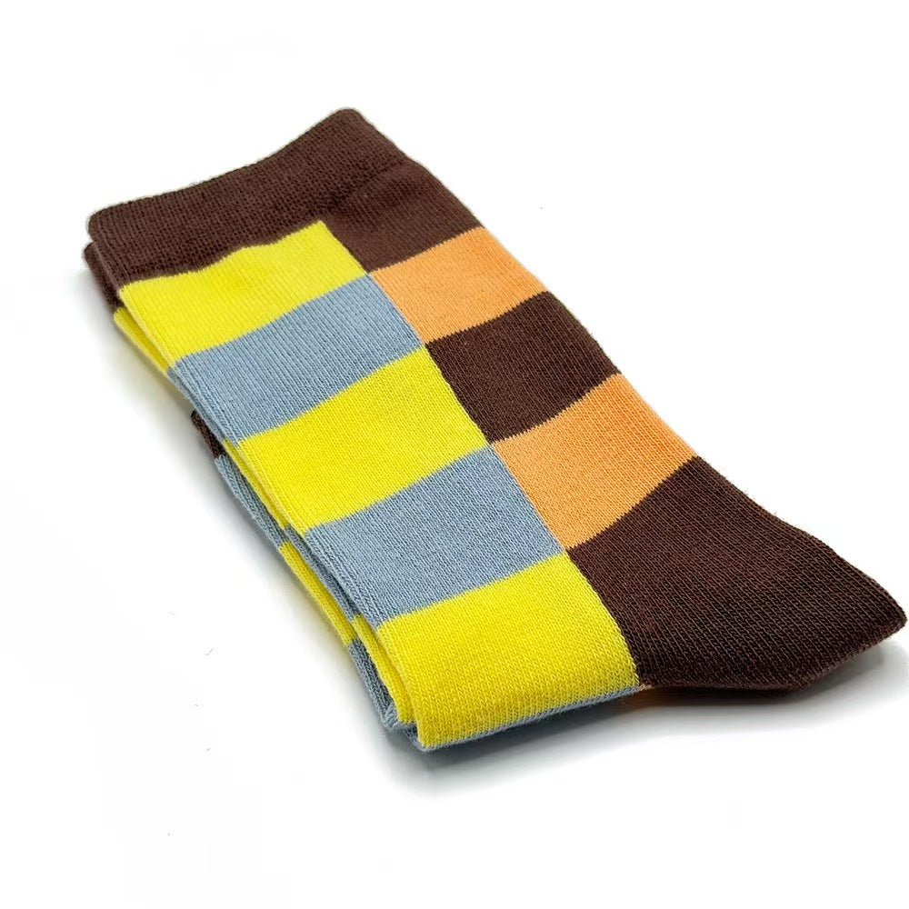 Kids Warm Checkerboard Cotton Crew Socks