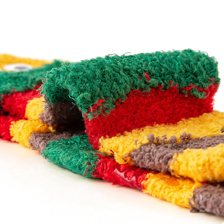 2-Pack Burger&Fries Character Fluffy Socks with Non-Slip Grip - Coral Fleece Home/Bed Socks