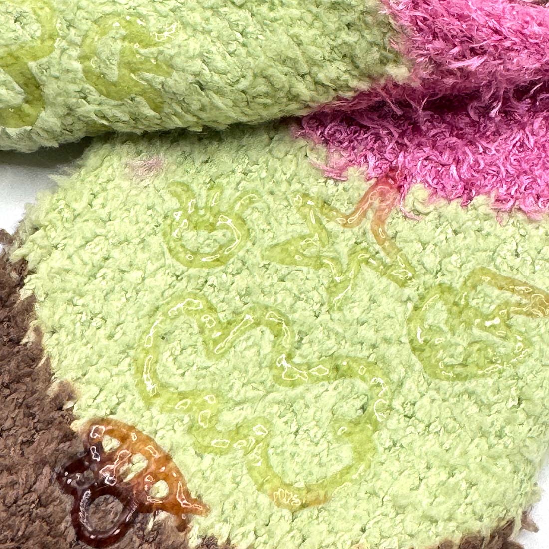 2-Pack Burger&Fries Character Fluffy Socks with Non-Slip Grip - Coral Fleece Home/Bed Socks