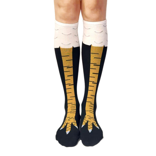 Funny Bird Leg Socks | Knee-high Novelty Socks | Halloween Socks | Christmas Socks | Slim Leg Look
