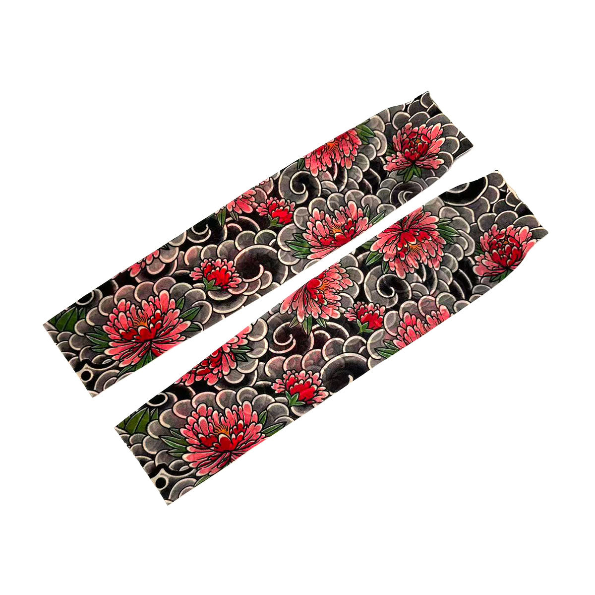 Ultra-thin Seamless Sun Protection Ice Sleeves with Oriental Floral Sleeve Tattoo Design