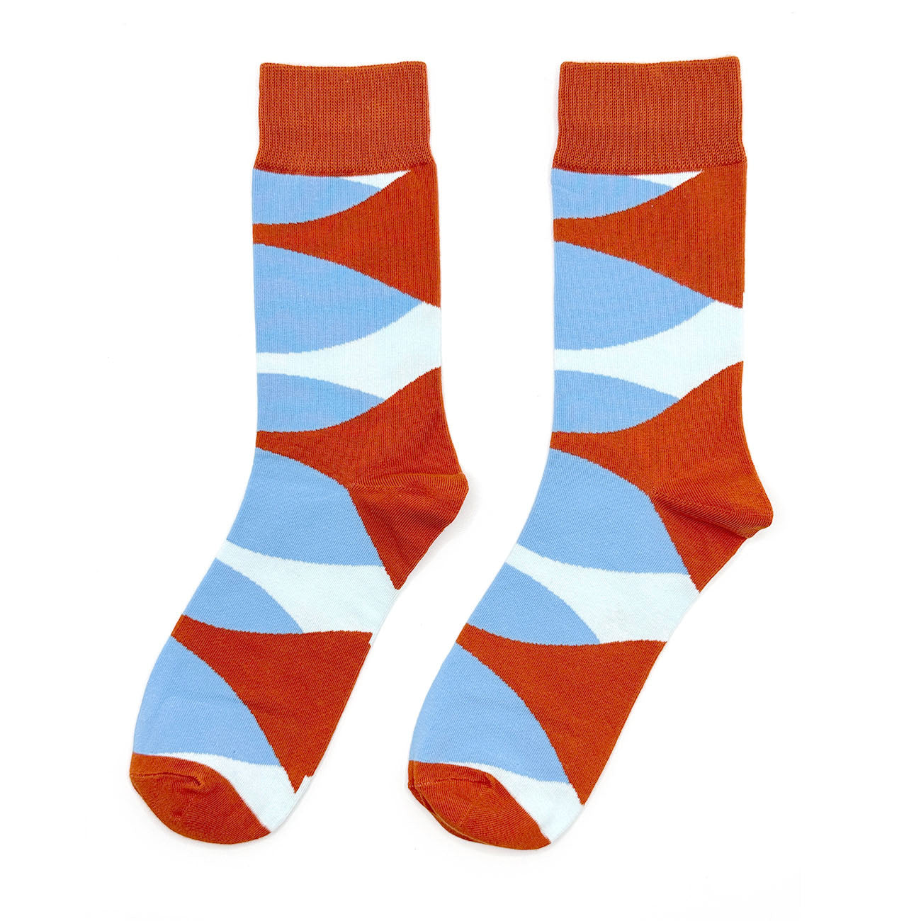 Coastal Wave Cotton Crew Socks