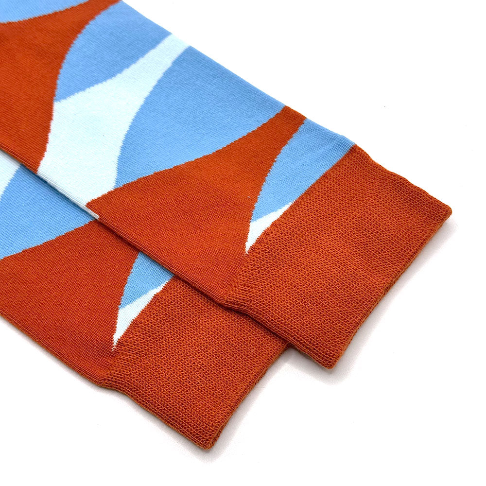 Coastal Wave Cotton Crew Socks