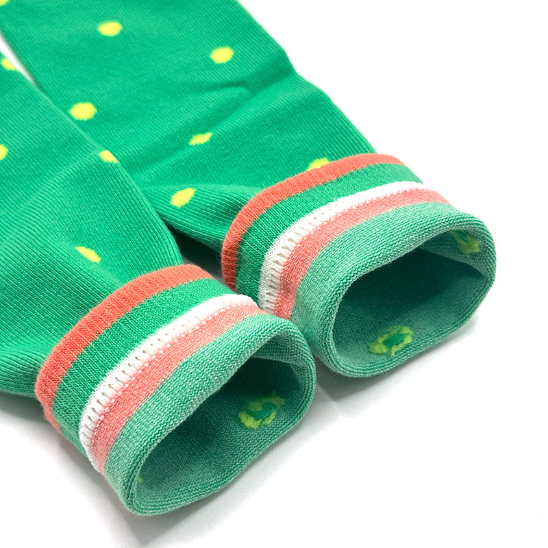 Kids Green Dot Cotton Crew Socks