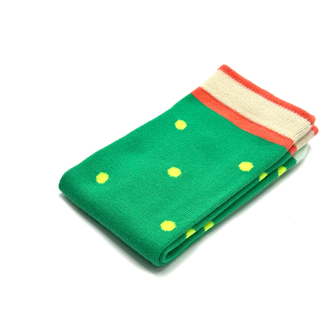 Kids Green Dot Cotton Crew Socks