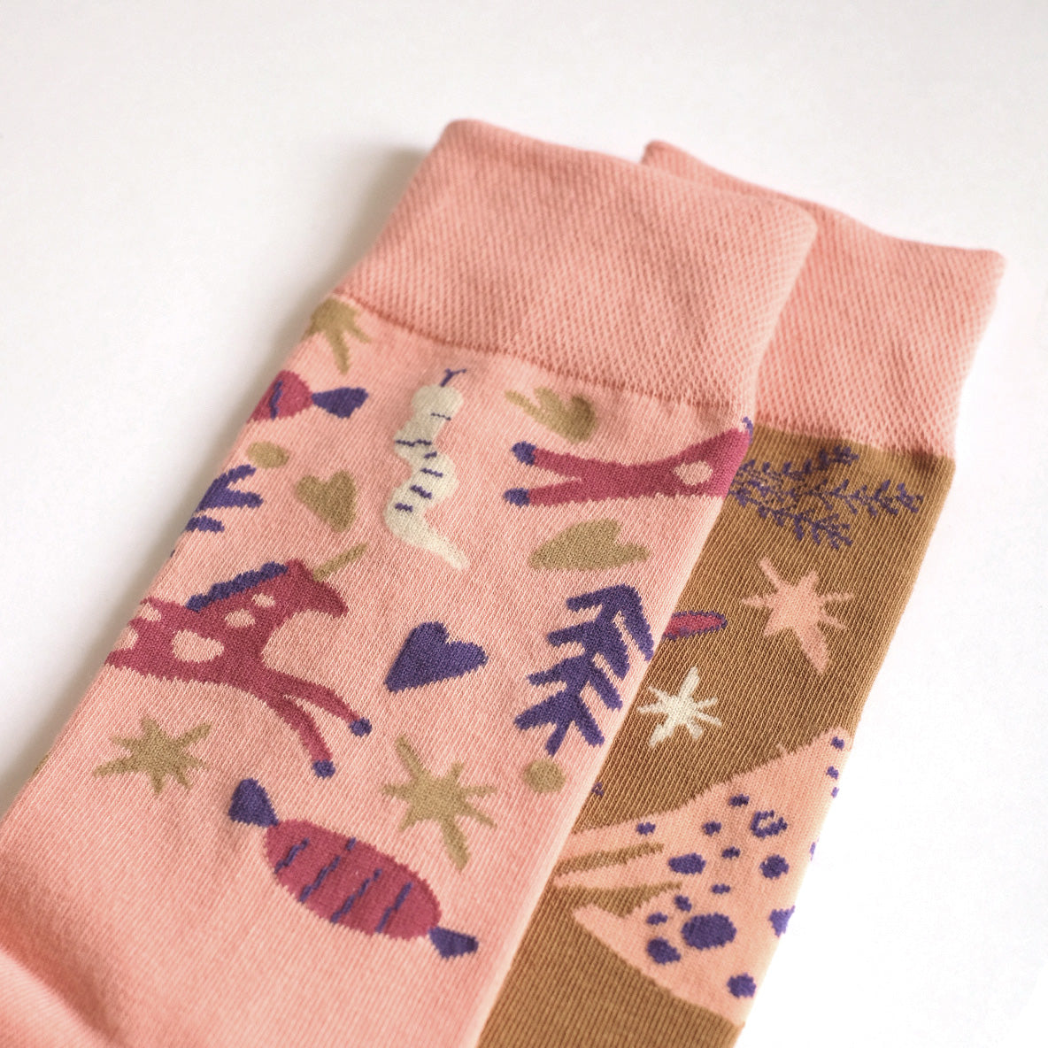 Pink Paradise Cotton Crew Socks