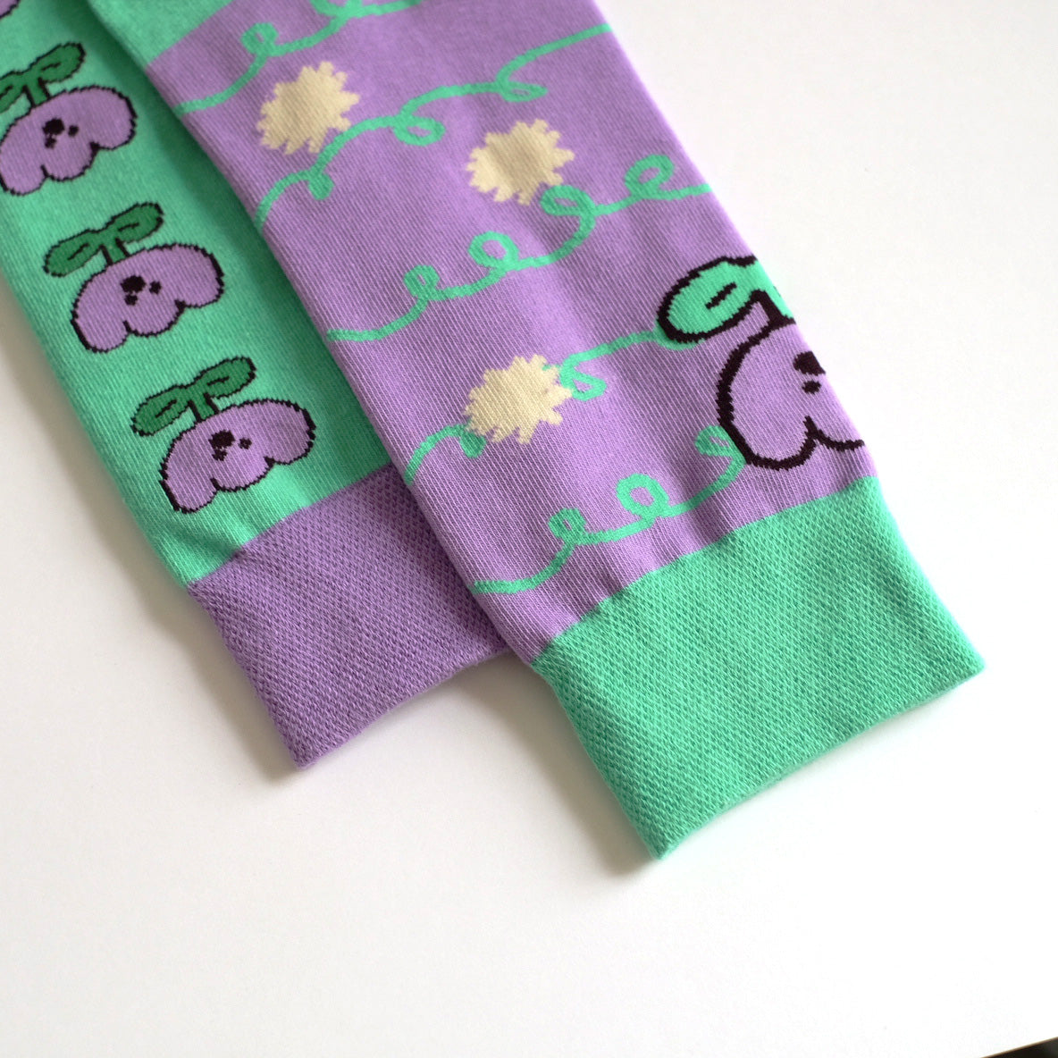 Violet Garden Cotton Crew Socks