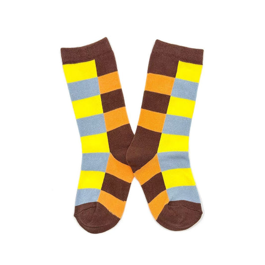 Kids Warm Checkerboard Cotton Crew Socks
