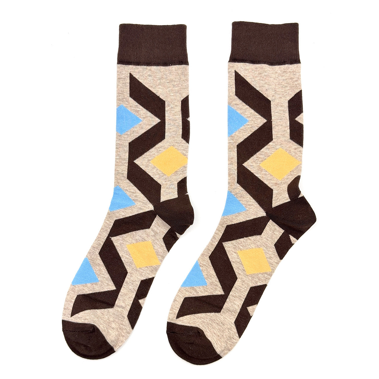 Argyle Diamond Cotton Crew Socks