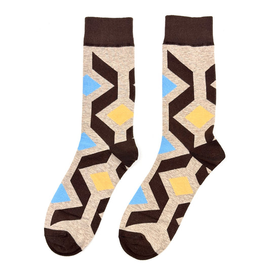 Argyle Diamond Cotton Crew Socks