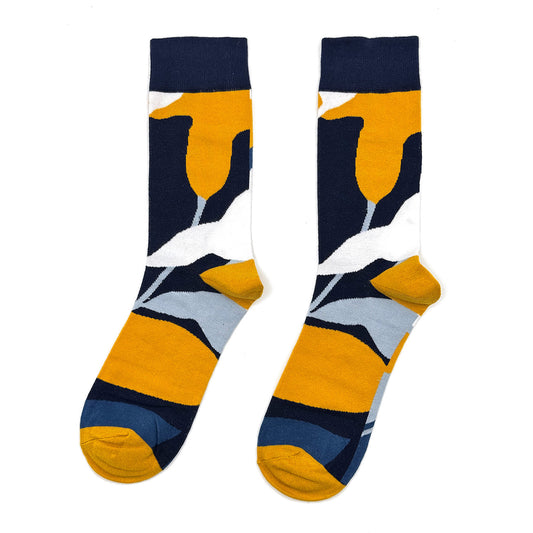 Leafy Shade Cotton Crew Socks